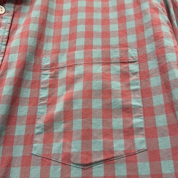 J Crew flex washed classic fit blue pink checkered button down shirt Size XL - Picture 5 of 10